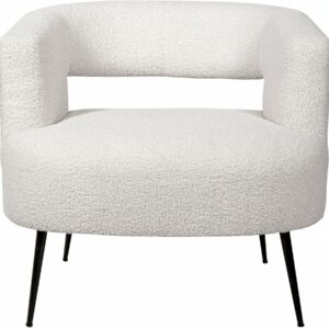 Fauteuil en tissu bouclette "Iris" Blanc – Mobilier design et confortable pour votre salon