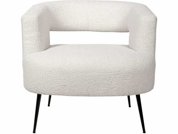 Fauteuil en tissu bouclette "Iris" Blanc – Mobilier design et confortable pour votre salon