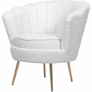 Fauteuil Bouclette "Floria" Blanc – Confort et Élégance pour votre Intérieur