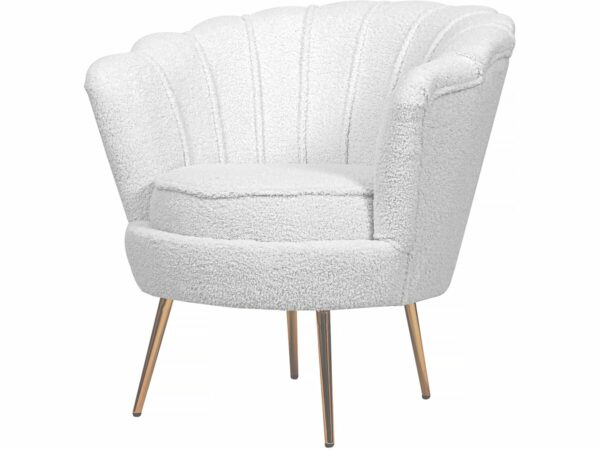 Fauteuil Bouclette "Floria" Blanc – Confort et Élégance pour votre Intérieur