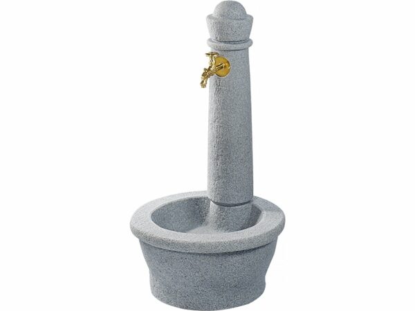 Fontaine Roma Gris Clair - Vasque en Pierre Naturelle avec Robinet Laiton Nostalgie - 100 x 54 x 58 cm