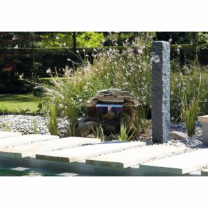 Fontaine d'extérieur "Granit" Gris foncé 100x13x13 cm - Point d'eau pratique pour votre jardin