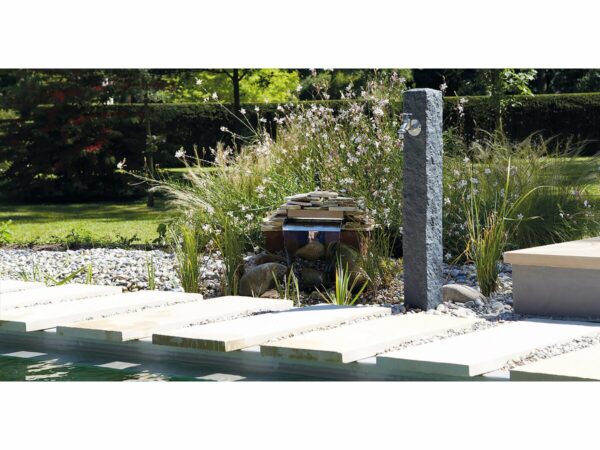 Fontaine d'extérieur "Granit" Gris foncé 100x13x13 cm - Point d'eau pratique pour votre jardin