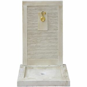 Fontaine "ETNA" en Pierre Reconstituée Beige - Élément d'Extérieur Résistant aux Intempéries (57 x 42 x 87 cm)