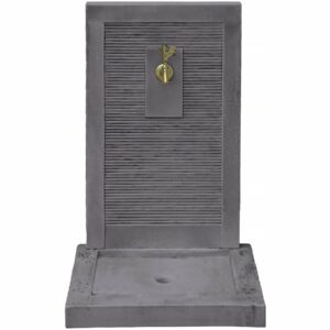 Fontaine "ETNA" en pierre grise – Élégante fontaine murale resistant au gel, 57x42x87 cm