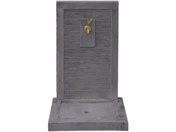 Fontaine "ETNA" en pierre grise – Élégante fontaine murale resistant au gel, 57x42x87 cm