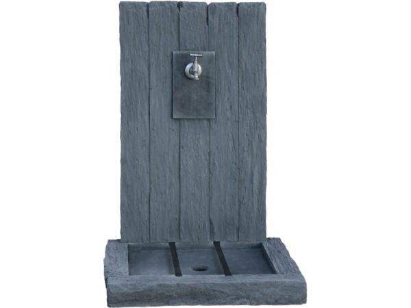 Fontaine "ARDOISE" en pierre reconstituée – Élégance & Résistance pour Jardin – 59x44x87 cm Gris