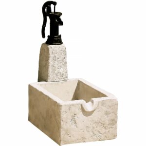 Fontaine "RETRO" en Pierre Reconstituée Beige - Élegante et Résistante pour Extérieur – 43x73x95 cm