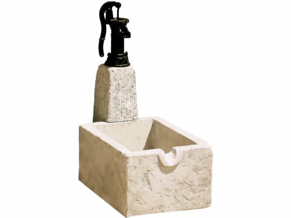 Fontaine "RETRO" en Pierre Reconstituée Beige - Élegante et Résistante pour Extérieur – 43x73x95 cm