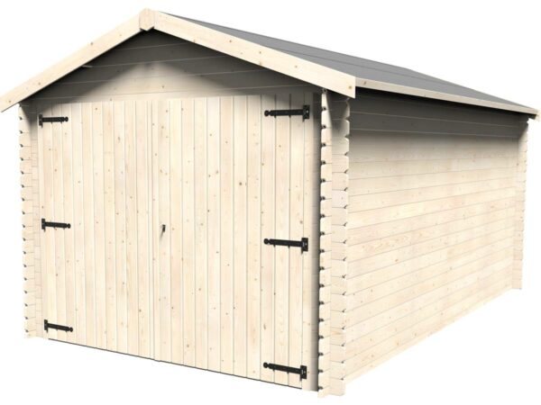 Garage en Bois Gamache 14,24 m² – Structure robuste 28 mm, Facile à monter