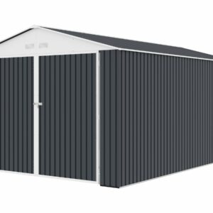 Garage métallique "Houston" 15,36 m² Anthracite - Résistance, Sécurité et Facilité d'Installation