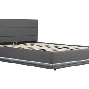Lit LED avec coffre "Anastasia" - 140 x 190 - Gris foncé