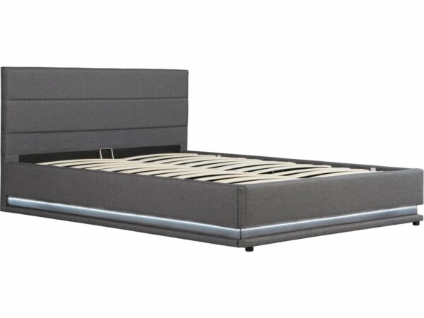 Lit LED avec coffre "Anastasia" - 140 x 190 - Gris foncé