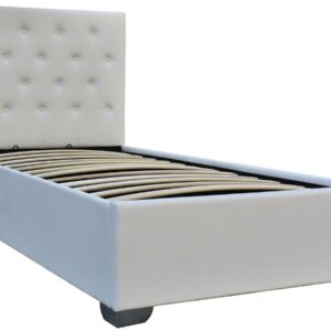 Lit simple avec coffre "Tino" - 90 × 190 cm - Blanc