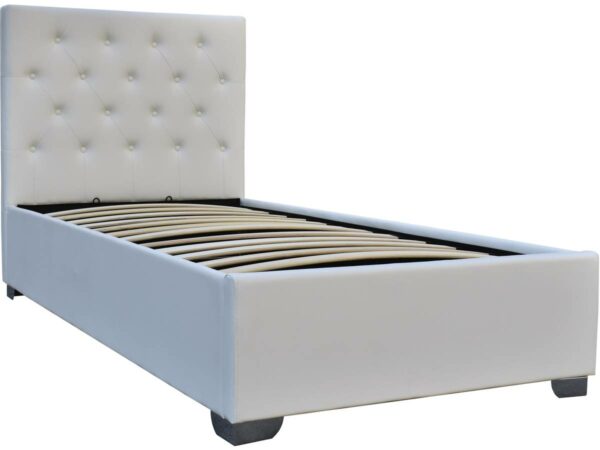 Lit simple avec coffre "Tino" - 90 × 190 cm - Blanc