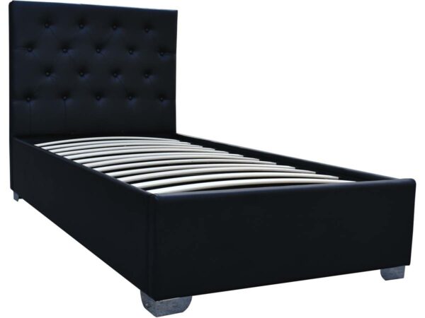 Lit simple avec coffre "Tino" - 90 × 190 cm - Noir