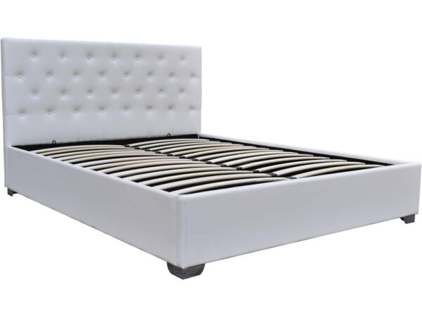 Lit double avec coffre "Tino" - 140 × 190 cm - Blanc