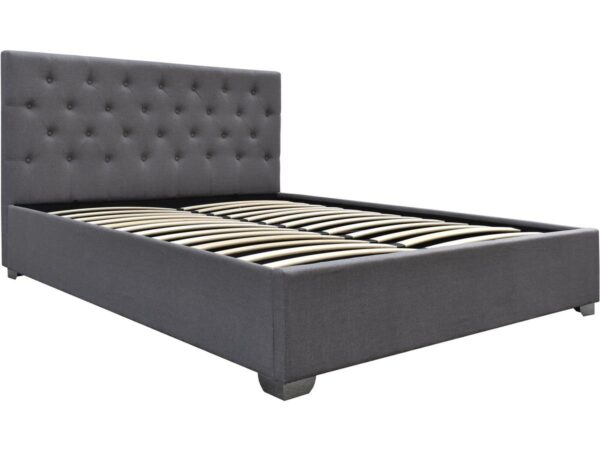 Lit double avec coffre "Tino" - 180 x 200 cm - Gris