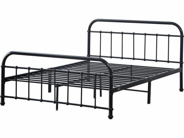 Lit double en métal "HAVIN" 140 x 190 cm Noir – Design Moderne et Résistant