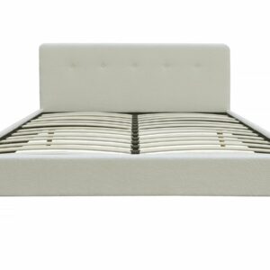 Lit en Tissu Bouclette "Nemo" 140x190 Crème - Confort & Élégance pour Salle à Coucher