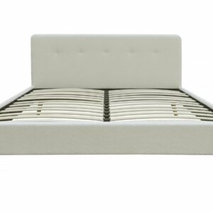 Lit tissu bouclettes "Nemo" 160x200cm Crème – Confort et Élégance pour votre Chambre