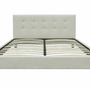 Lit tissu bouclette "Julia" 140x190cm - Crème | Confort & Élégance pour Votre Chambre