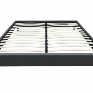 Sommier "Andy" en tissu Gris anthracite 140x190cm - Support Solide et Élégant pour Chambre