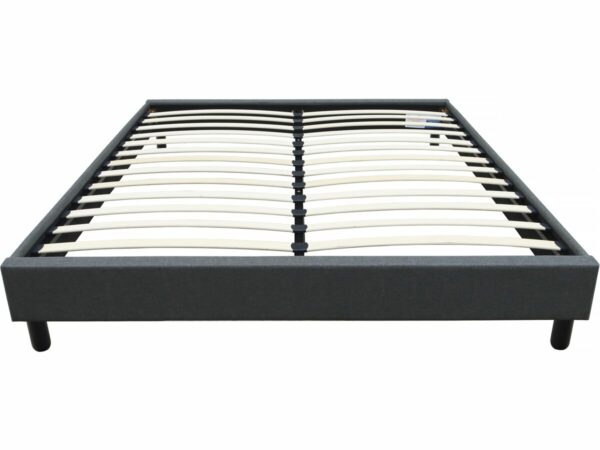 Sommier "Andy" en tissu Gris anthracite 140x190cm - Support Solide et Élégant pour Chambre
