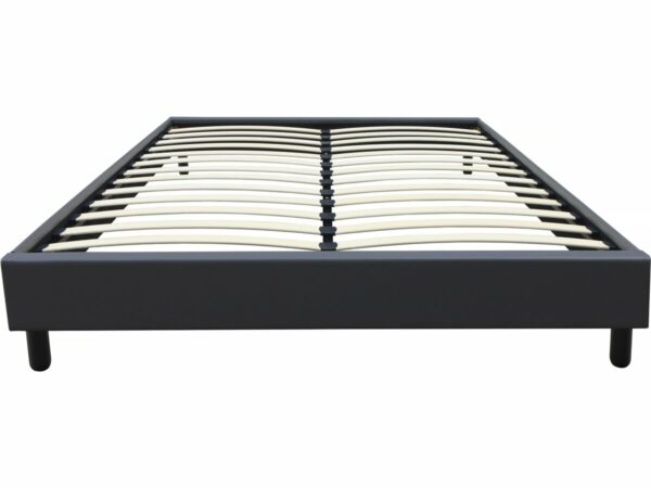 Sommier "Andy" 160x200 cm Gris Anthracite en PVC et Bois - Support Ferme et Durable