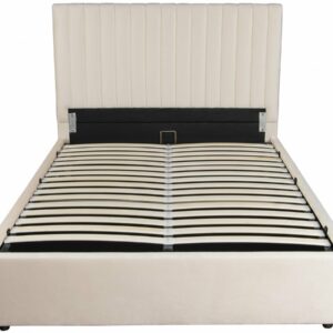 Lit avec coffre "Mia" 140x190 cm Beige - Rangement Ecologique et Design pour Chambre