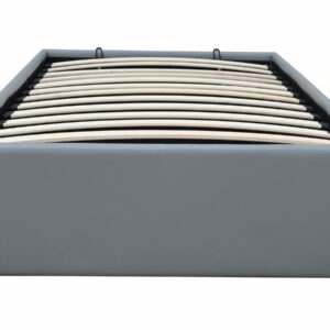 Lit simple en PVC avec coffre "Ava" - 90 x 190 cm - Gris, Pratique et Design pour votre Chambre