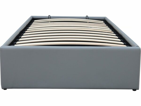 Lit simple en PVC avec coffre "Ava" - 90 x 190 cm - Gris, Pratique et Design pour votre Chambre