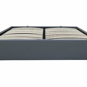 Lit double en PVC élégant avec coffre de rangement "Ava" 140x190 cm - Gris