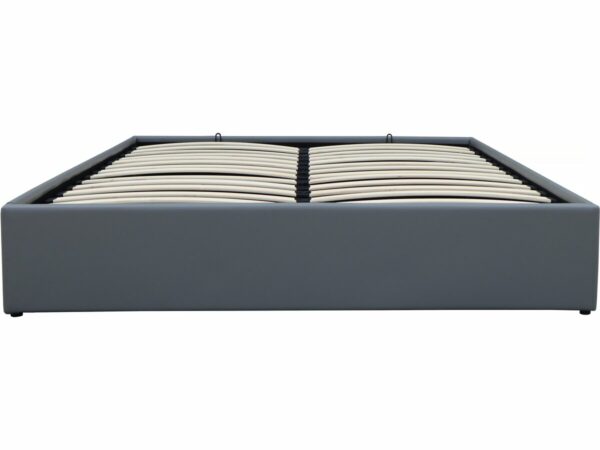 Lit double en PVC élégant avec coffre de rangement "Ava" 140x190 cm - Gris