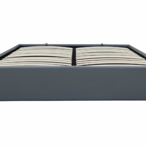 Lit double en PVC avec coffre "Ava" - 160 x 200 cm - Gris, Robuste et Pratique pour Chambre Moderne