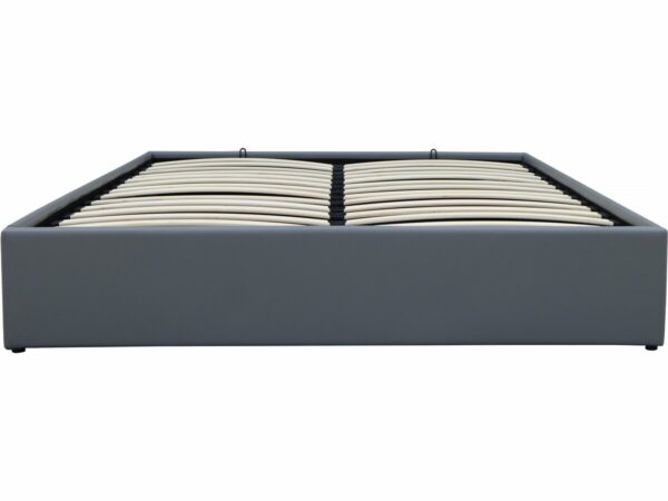 Lit double en PVC avec coffre "Ava" - 160 x 200 cm - Gris, Robuste et Pratique pour Chambre Moderne