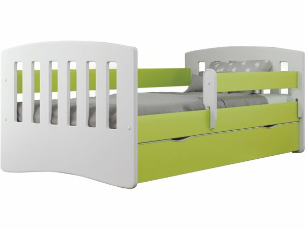 Lit enfant "Classic" Vert 160x80 cm – Sécurité et Élégance pour la Chambre de Votre Enfant