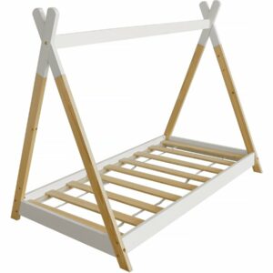 Lit Tipi Enfant "Melissa" 70 x 140 cm en Bois de Pin Blanc – Confort et Fantaisie pour la Chambre de Votre Enfant