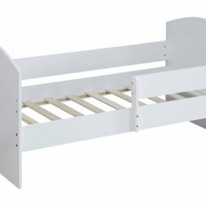Lit enfant avec barrière "Victoria" en Bois Blanc 80x160 cm – Sécurité et Design pour la Chambre de votre Enfant
