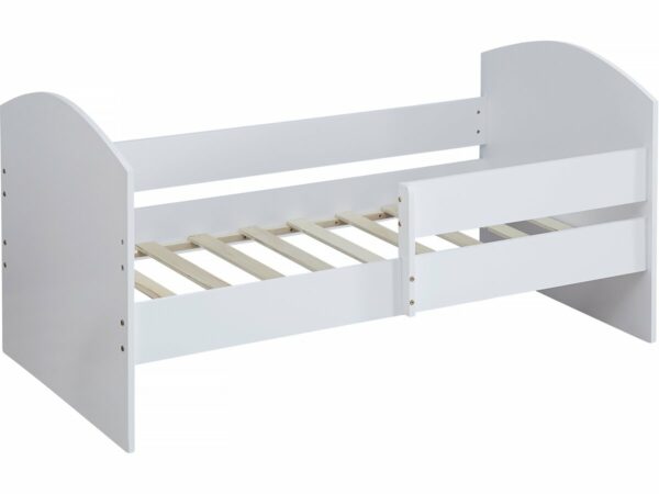 Lit enfant avec barrière "Victoria" en Bois Blanc 80x160 cm – Sécurité et Design pour la Chambre de votre Enfant