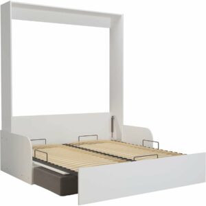 Lit Escamotable "NYD SOFA 5" Blanc 160x200 cm – Optimisez votre Espace de Vie