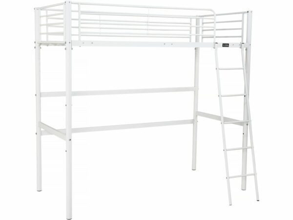Lit mezzanine "Alora" 90x190 cm blanc – Idéal pour l'aménagement optimisé d'une chambre d'enfant