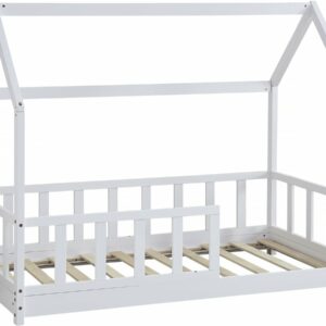 Lit cabane en bois "Charlotte" Blanc 80x160 cm – Mobilier enfant élégant et moderne
