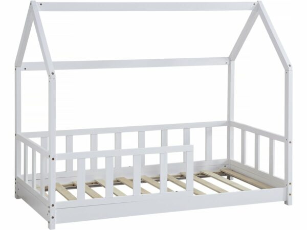 Lit cabane en bois "Charlotte" Blanc 80x160 cm – Mobilier enfant élégant et moderne