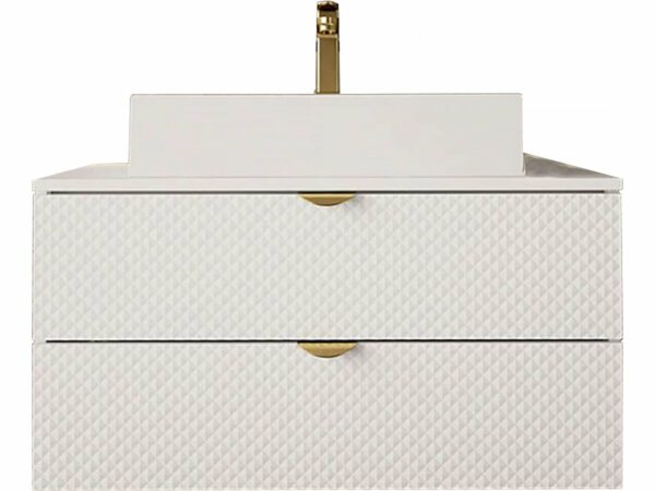 Meuble de salle de bain "Ios" 2 pièces Blanc – Rangement élégant et pratique avec vasque intégrée