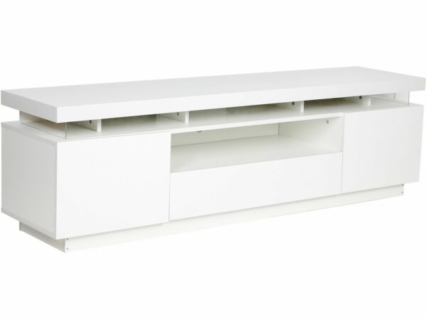 Meuble TV LED Laqué "Ruth" - Moderne et Spacieux en Blanc - 165 cm