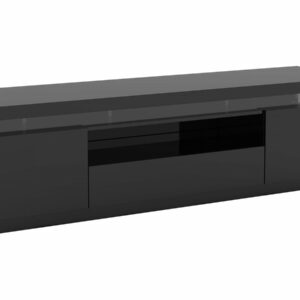 Meuble TV LED Laqué "Ruth" Noir – Rangement Moderne 165 cm