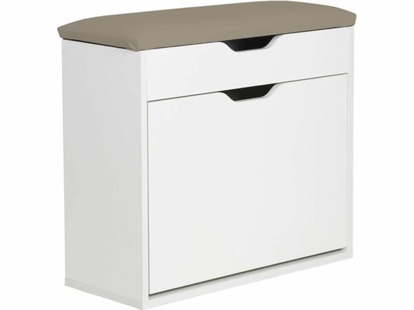 Meuble à chaussures Blanc "Wade" 60x23.8x68 cm – Style Moderne et Minimaliste