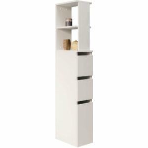 Meuble de Rangement "Milowa" Blanc 136x33x20 cm – Pratique et Élégant pour la Salle de Bain