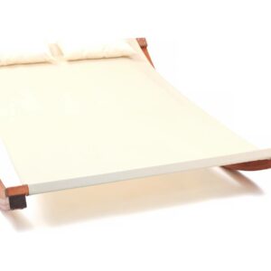 Hamac Bois en Texline "Relax" 2 Places Ecru avec Support en Mélèze – Confort & Relaxation Extérieure